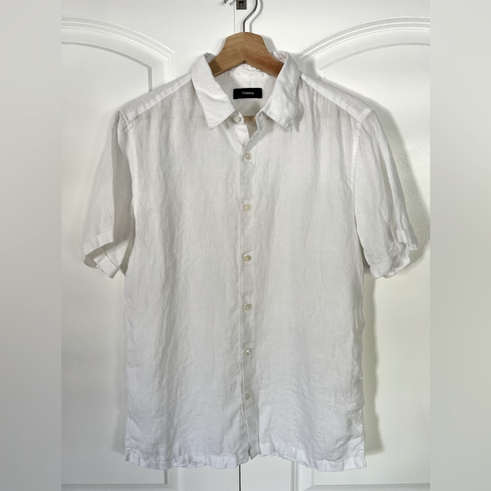 Theory Men’s Short Sleeve Linen Shirt